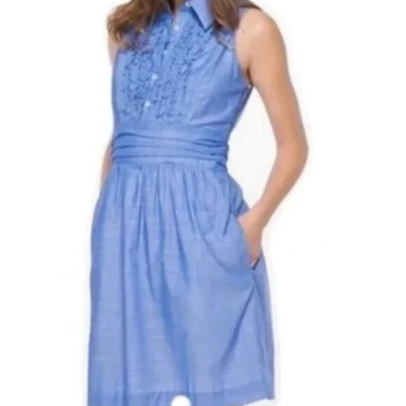 Lilly Pulitzer Essie Dress Size 10 Sleeveless, Ruffles, Blue Style 17183 EUC!!! - Picture 7 of 14